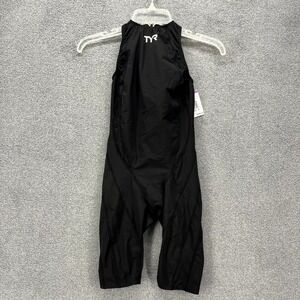 TYR Tri Suit Swim Men's 26 Black Short John Back full Zip Triathlon outdoor